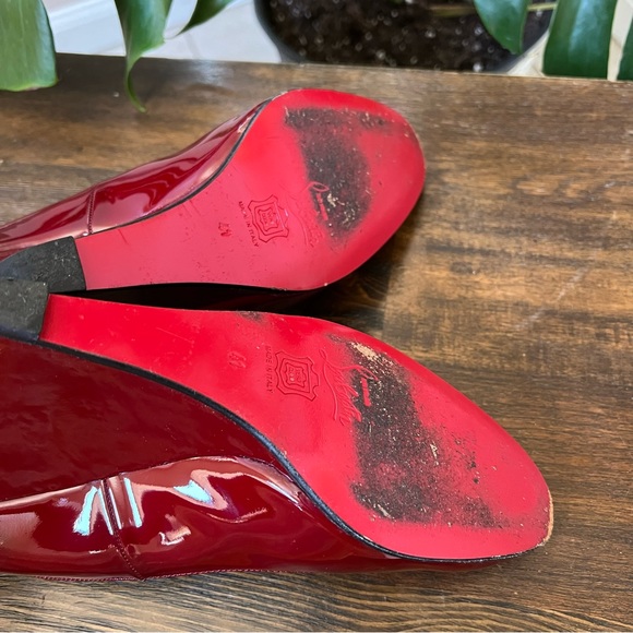 Christian Louboutin Ron Ron Red Patent Leather Wedges EU41 $1095 Hardly Used!! - Picture 8 of 12